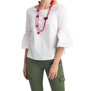 Vineyard Vines Solid Bell Sleeve Top blouse white